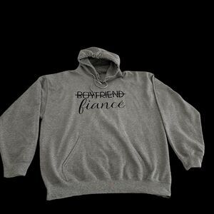 Boyfriend Fiance Husband Hoodie Sweatshirt Men Gray Size L Wedding Bachelorette